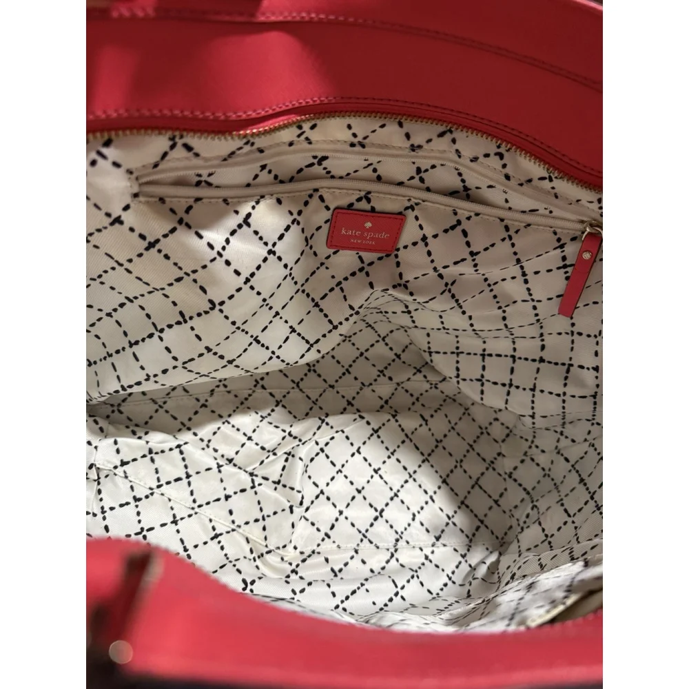 Kate Spade Jules Newbury Lane Pink Leather Large Tote Shopping Work Bag Handbag